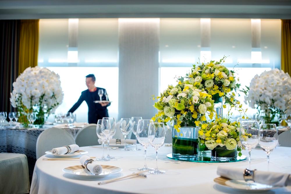 table showing banquet setting at the Park Lane Hong Kong